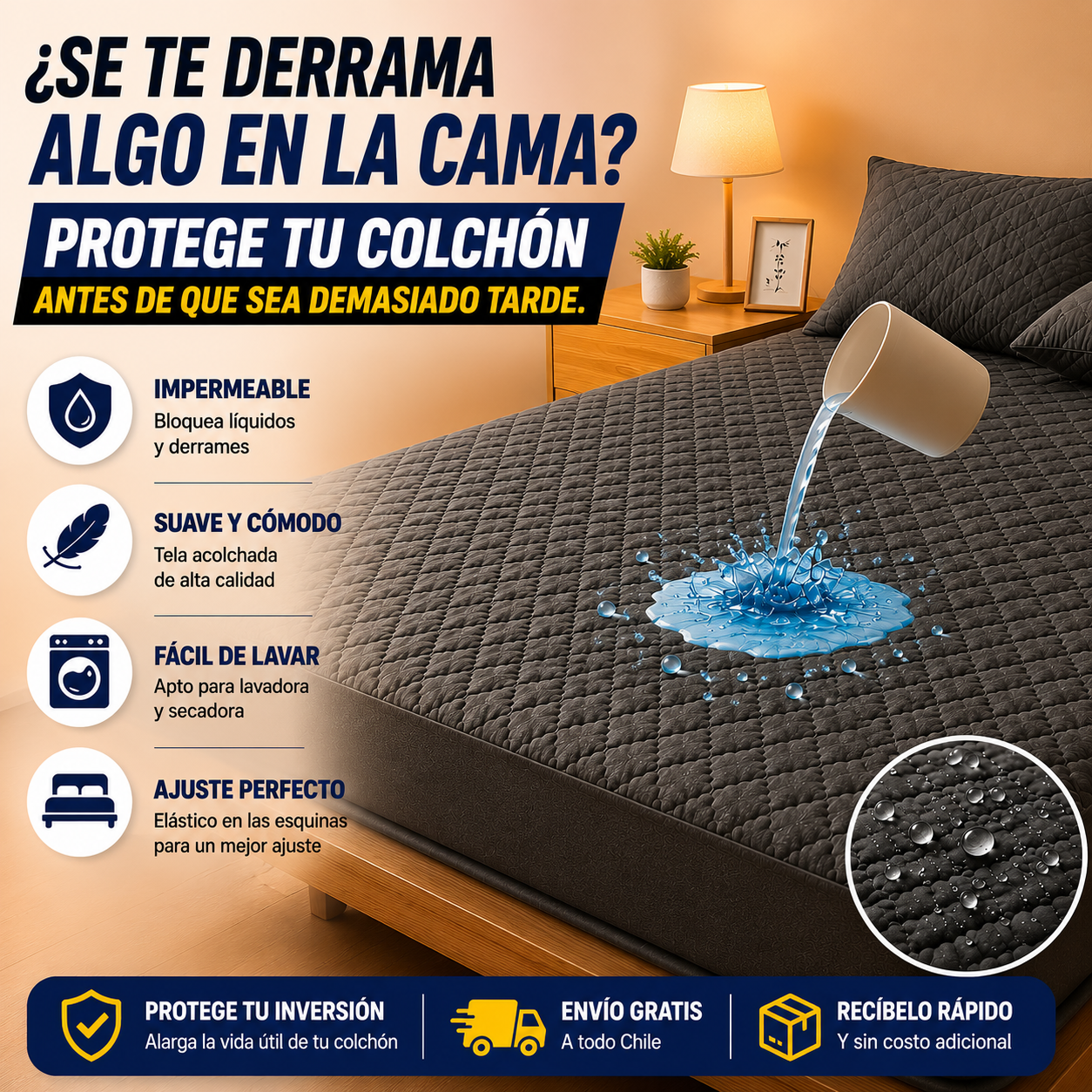 CUBREMAX IMPERMEABLE DE 1 1/2 a 2 PLAZAS