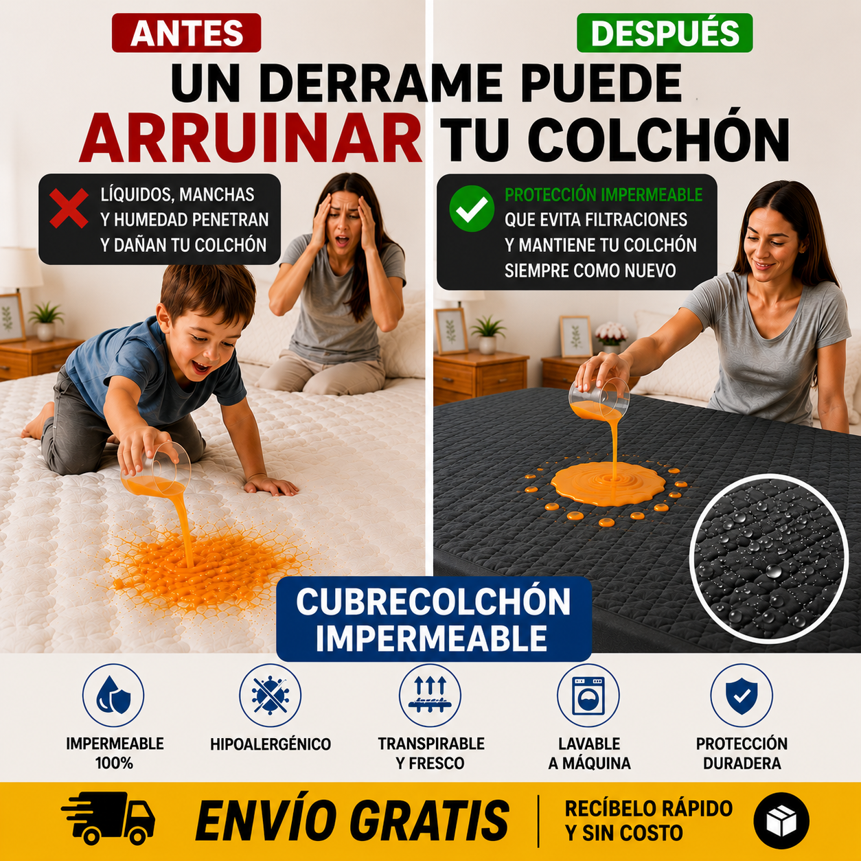 CUBREMAX IMPERMEABLE DE 1 1/2 a 2 PLAZAS